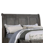 Sleigh Storage Bed with 2 Underbed Drawers in Antique Grey Oak