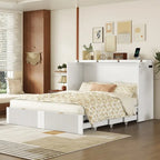Queen Size Murphy Bed Wall Bed with drawer and a set of Sockets