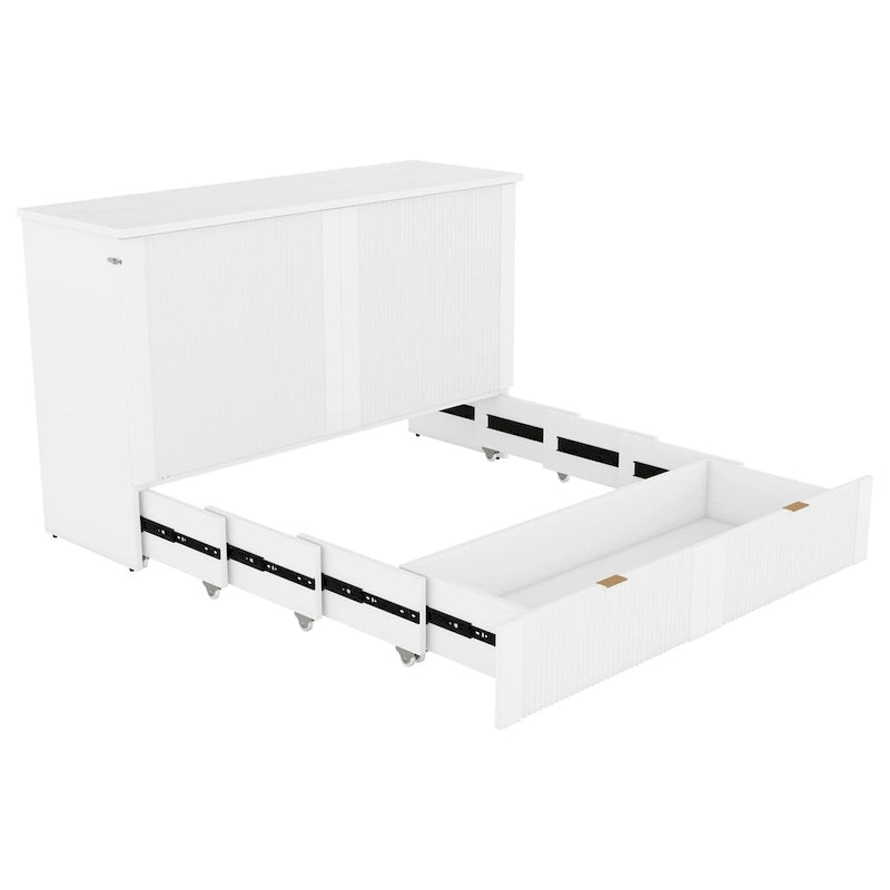 Queen Size Murphy Bed Wall Bed with drawer and a set of Sockets