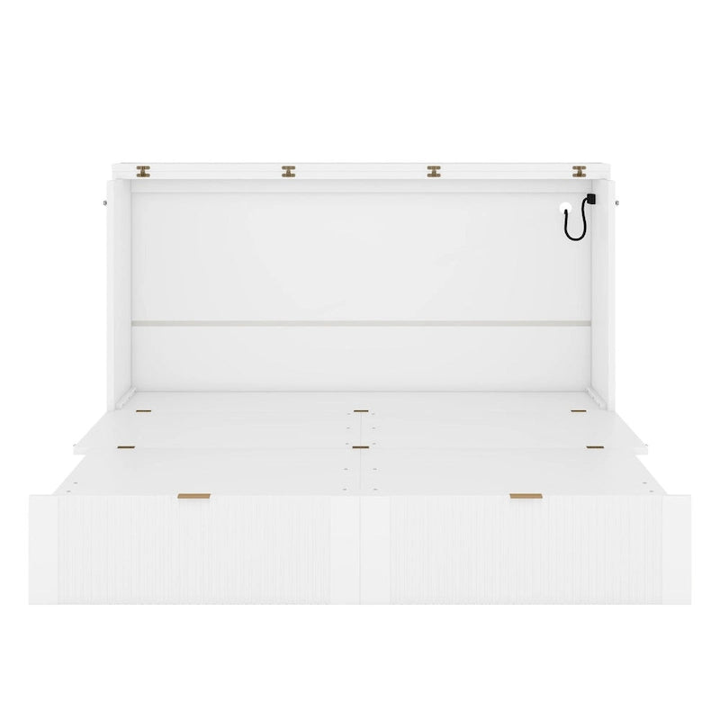 Queen Size Murphy Bed Wall Bed with drawer and a set of Sockets
