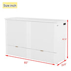 Queen Size Murphy Bed Wall Bed with drawer and a set of Sockets