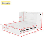 Queen Size Murphy Bed Wall Bed with drawer and a set of Sockets