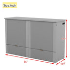 Queen Size Murphy Bed Wall Bed with drawer and a set of Sockets