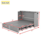 Queen Size Murphy Bed Wall Bed with drawer and a set of Sockets