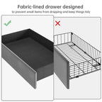 Upholstered Platform Bed Frame with Trundle and 4 Storage Drawers