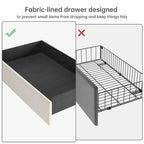 Upholstered Platform Bed Frame with Trundle and 4 Storage Drawers