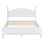 Platform Bed Frame,Retro Style Platform Bed with Pine Wooden Slat Support,