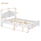 Platform Bed Frame,Retro Style Platform Bed with Pine Wooden Slat Support,