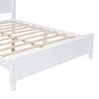 Platform Bed Frame,Retro Style Platform Bed with Pine Wooden Slat Support,