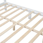 Platform Bed Frame,Retro Style Platform Bed with Pine Wooden Slat Support,