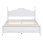 Platform Bed Frame,Retro Style Platform Bed with Pine Wooden Slat Support,