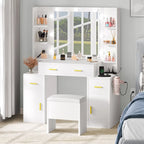 Moasis Vanity with Built-In Outlets and Lighted Mirror - 55.1 H X 43.3 L X 15.74 W
