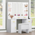 Moasis Vanity with Built-In Outlets and Lighted Mirror - 55.1 H X 43.3 L X 15.74 W
