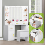 Moasis Vanity with Built-In Outlets and Lighted Mirror - 55.1 H X 43.3 L X 15.74 W