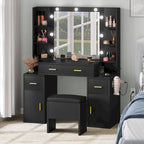 Moasis Vanity with Built-In Outlets and Lighted Mirror - 55.1 H X 43.3 L X 15.74 W