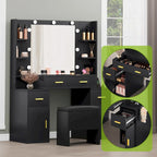 Moasis Vanity with Built-In Outlets and Lighted Mirror - 55.1 H X 43.3 L X 15.74 W