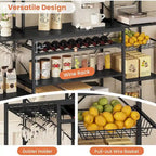 Bakers Rack Coffee Bar Wine Rack Storage Shelves