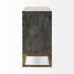 Genevieve I Gray Fir Veneer w/ Iron Frame & 3 Drawer Accent Cabinet - 39.0L x 15.7W x 30.9H