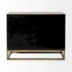 Genevieve I Gray Fir Veneer w/ Iron Frame & 3 Drawer Accent Cabinet - 39.0L x 15.7W x 30.9H