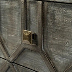 Genevieve I Gray Fir Veneer w/ Iron Frame & 3 Drawer Accent Cabinet - 39.0L x 15.7W x 30.9H