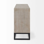Genevieve I Gray Fir Veneer w/ Iron Frame & 3 Drawer Accent Cabinet - 39.0L x 15.7W x 30.9H