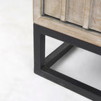 Genevieve I Gray Fir Veneer w/ Iron Frame & 3 Drawer Accent Cabinet - 39.0L x 15.7W x 30.9H