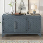 60W Cabinet Sideboard with Adjustable Shelves and Pine veneer - N/A
