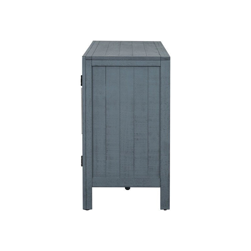 60W Cabinet Sideboard with Adjustable Shelves and Pine veneer - N/A