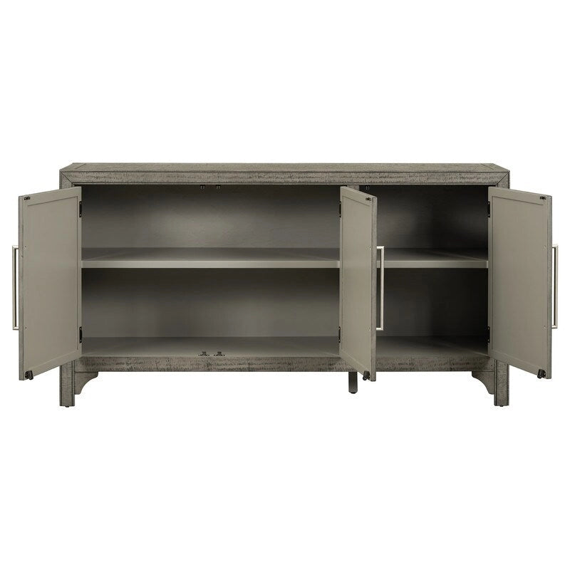 60W Cabinet Sideboard with Adjustable Shelves and Pine veneer - N/A