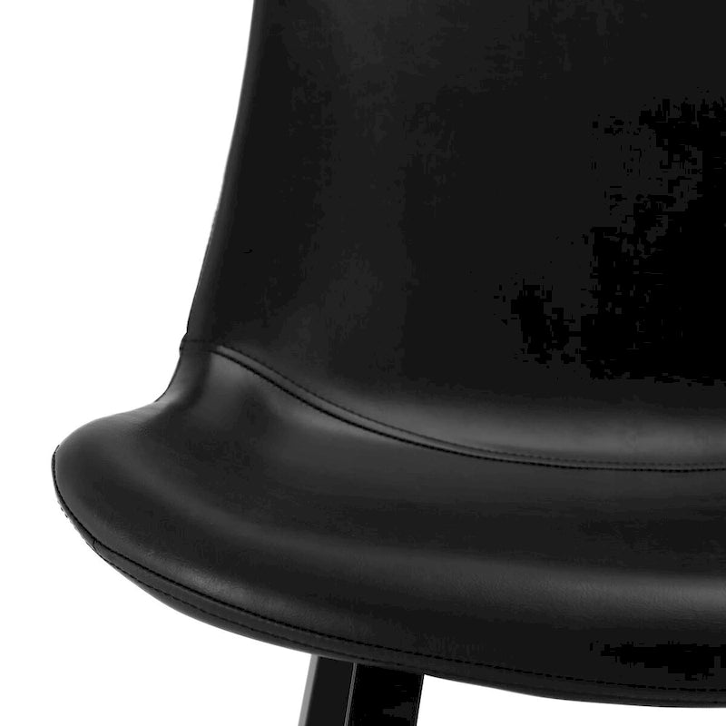 LUE BONA Metal Frame Bar Stools Counter Height Stools with Faux Leather Seat (Set of 2)