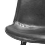 LUE BONA Metal Frame Bar Stools Counter Height Stools with Faux Leather Seat (Set of 2)