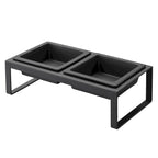 Yamazaki Home Pet Food Bowl - Two Styles, Steel and Ceramic, Tall, 1.25 cups, 300 milliliters per bowl