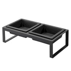 Yamazaki Home Pet Food Bowl - Two Styles, Steel and Ceramic, Tall, 1.25 cups, 300 milliliters per bowl