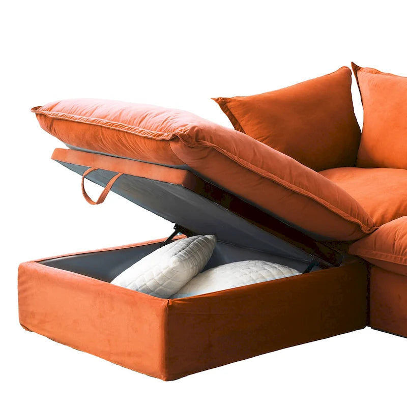 U Shape Couch Sectional for Living Room, Convertible Sectional Sofa, Modular Sectional Couch with Ottomans for Living Room