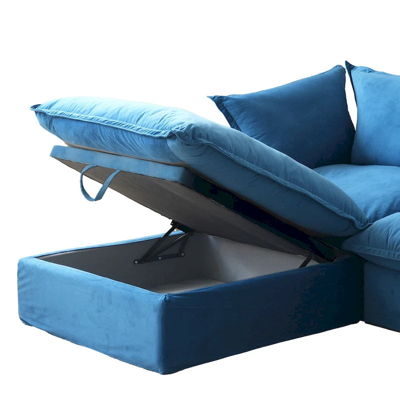 U Shape Couch Sectional for Living Room, Convertible Sectional Sofa, Modular Sectional Couch with Ottomans for Living Room