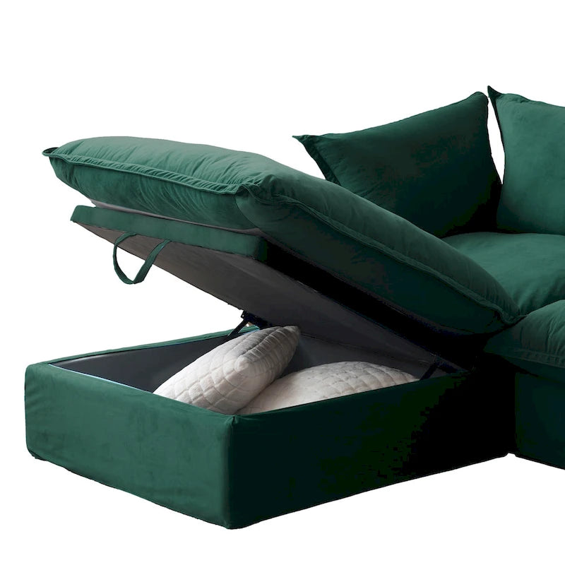 U Shape Couch Sectional for Living Room, Convertible Sectional Sofa, Modular Sectional Couch with Ottomans for Living Room