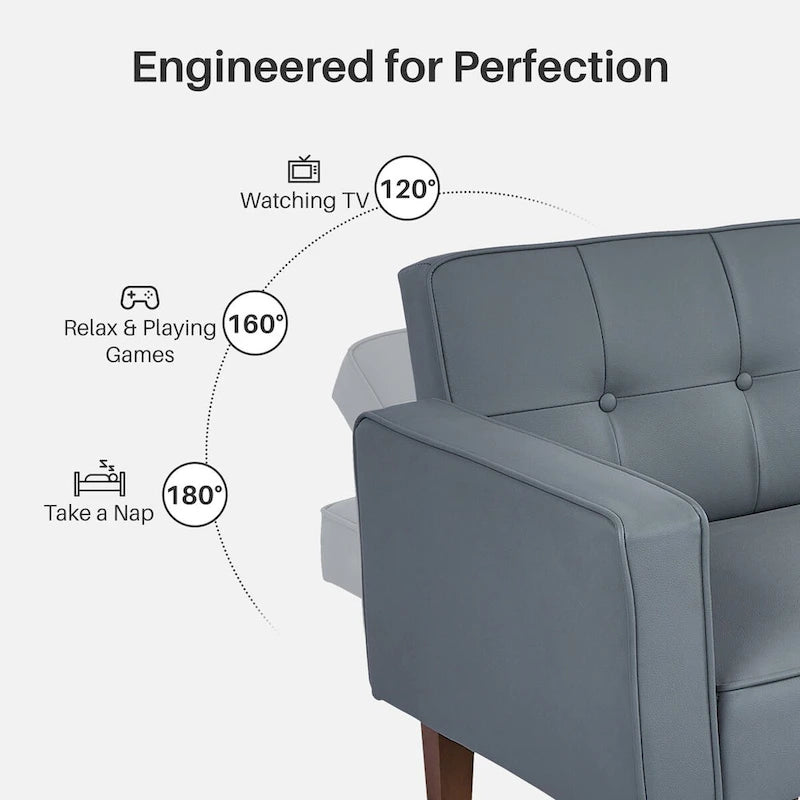 Futon Sofa Bed, Convertible Futon Couch Bed, Loveseat Sleeper Sofa, Daybed for Living Room, Apartment, Office
