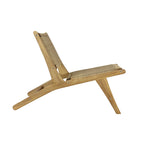Hartley Mid-Century Modern Woven Seagrass Wood Armless Lounge Chair, Natural by JONATHAN Y