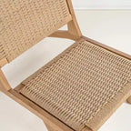 Hartley Mid-Century Modern Woven Seagrass Wood Armless Lounge Chair, Natural by JONATHAN Y