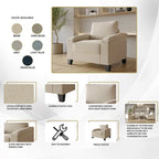 CraftPorch Simple Style Linen Upholstered Arm Chair