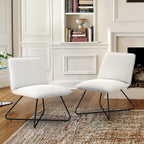 Mid Century Faux Leather Accent Chair With Adjustable Backrest Set of 2 - 31.5 H X 22.2 W X 23.6 D