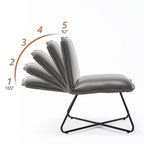 Mid Century Faux Leather Accent Chair With Adjustable Backrest Set of 2 - 31.5 H X 22.2 W X 23.6 D