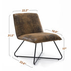 Mid Century Faux Leather Accent Chair With Adjustable Backrest Set of 2 - 31.5 H X 22.2 W X 23.6 D