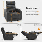 MCombo Power Recliner Chair, Electric Reclining Sofa with Adjustable Headrest and USB & Type Port, Faux Leather HTS432