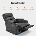 MCombo Power Recliner Chair, Electric Reclining Sofa with Adjustable Headrest and USB & Type Port, Faux Leather HTS432