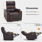 MCombo Power Recliner Chair, Electric Reclining Sofa with Adjustable Headrest and USB & Type Port, Faux Leather HTS432