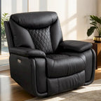 Ebello Leather Electric Power Recliner with Comfortable Footrest for Living Room
