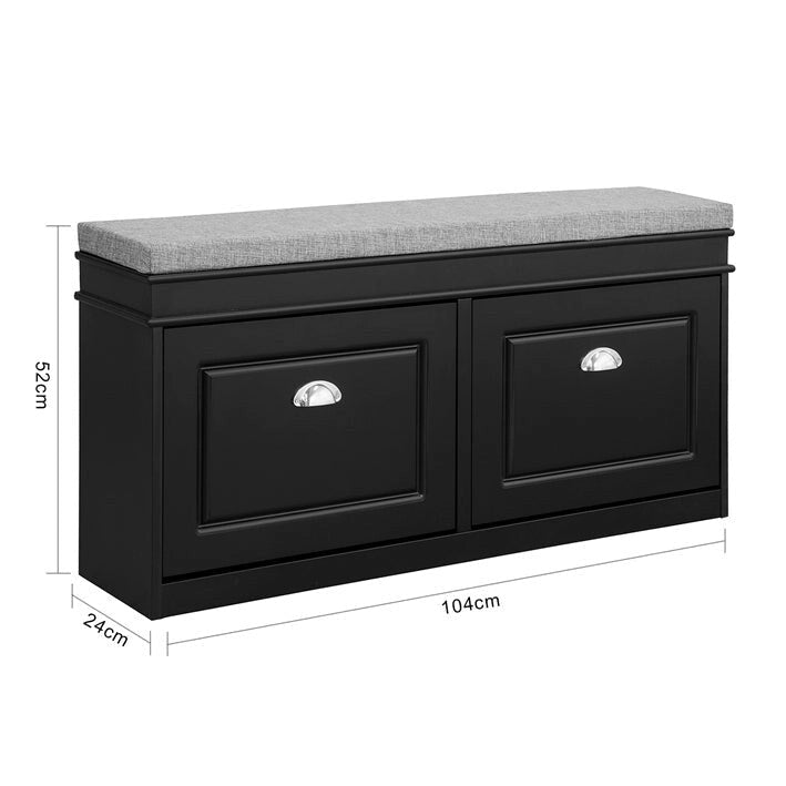 SoBuy FSR64-SCH,Hallway Shoe Bench Storage Cabinet With Flip-Drawer