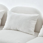 Living Room Furniture Three Seat Lazy Sofa Teddy Fabric White,High quality and durable