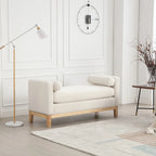 Upholstered Bench with Wood Legs